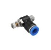 Picture of INC08-02 - Speed Controller Bi-Directional Elbow  - Flow Control Fitting - 8mm Tube To 1/4" Male Thread - Technopolymer