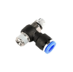 Picture of INC08-02 - Speed Controller Bi-Directional Elbow  - Flow Control Fitting - 8mm Tube To 1/4" Male Thread - Technopolymer