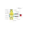 Picture of INC08-02 - Speed Controller Bi-Directional Elbow  - Flow Control Fitting - 8mm Tube To 1/4" Male Thread - Technopolymer