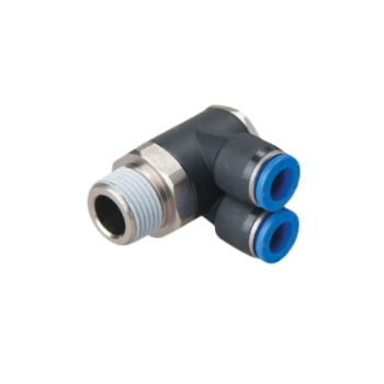 Picture of IPA06-03 - Banjo Double - Push-In Fitting - 6mm Tube To 3/8  Male Thread - Technopolymer