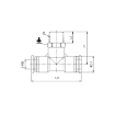 Picture of IPB04-M6 - Tee Piece Male - Push-In Fitting - 4mm Tube To 4mm Tube with M6 Male Thread Tee - Technopolymer