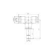 Picture of IPBJ10-08 - Tee Piece Stem - Push-In Fitting - 10mm Tube To 8mm Stem - Technopolymer