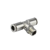 Picture of IPBT10-01 - Tee Piece Male Branch - Metal Push-in Fitting - 10mm Tube To 10mm Tube with 1/8" Male Thread Tee 