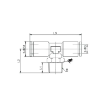 Picture of IPBT12-02 - Tee Piece Male Branch - Metal Push-in Fitting - 12mm Tube To 12mm Tube with 1/4" Male Thread Tee 