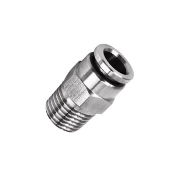 Picture of IPCT10-04 - Stud Male - Metal Push-in Fitting - 10mm Tube To 1/2" Male Thread - Nickel Plated Brass