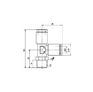 Picture of IPDT10-03 - Tee Piece Male Run - Metal Push-in Fitting - 10mm Tube  To 3/8" Male Thread with Tube Tee 