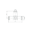 Picture of IPET04 - Tee Piece Tube - Metal Push-in Fitting - 4mm Tube To 4mm Tube with Tube Tee - Nickel Plated Brass