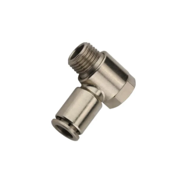 Picture of IPHT08-01 - Banjo Single - Push-In Fitting - 8mm Tube To 1/8" Male Thread - Nickel Plated Brass