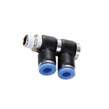 Picture of IPHT08-02-2 - Banjo Double - Push-In Fitting - 8mm Tube To 1/4" Male Thread - Technopolymer