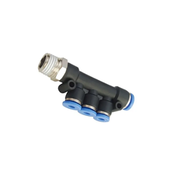 Picture of IPKD10-8-03 - Distributor Male - Push-In Fitting - 10mm Tube to 3/8" Male Thread - Polymer & Brass
