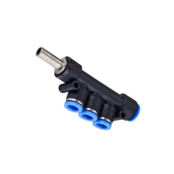 Picture of IPKJ08-04 - Distributor Stem - Push-In Fitting - 8mm Tube To 8mm Stem and 4mm Tube Distributor - Technopolymer