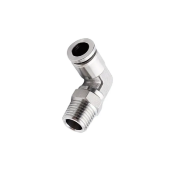 Picture of IPLT06-02 - Elbow Male - Metal Push-in Fitting - 6mm Tube To 1/4" Male Thread - Nickel Plated Brass