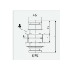 Picture of IPM04 - Bulkhead Union - Push-In Fitting - 4mm Tube To 4mm Tube (M12X1) - Polymer & Brass