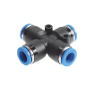 Picture of IPZ04 - Cross Piece - Push-In Fitting - 4mm Tube To 4mm Tube - Technopolymer