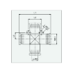 Picture of IPZ10 - Cross Piece - Push-In Fitting - 10mm Tube To 10mm Tube - Technopolymer