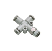 Picture of IPZR06-01 - Cross Piece - Push-In Fitting - 6mm Tube To 1/8  Male Thread - Technopolymer
