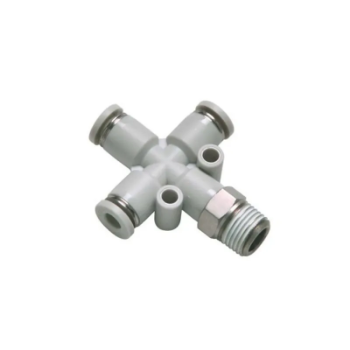 Picture of IPZR12-04 - Cross Piece - Push-In Fitting - 12mm Tube To 1/2  Male Thread - Technopolymer