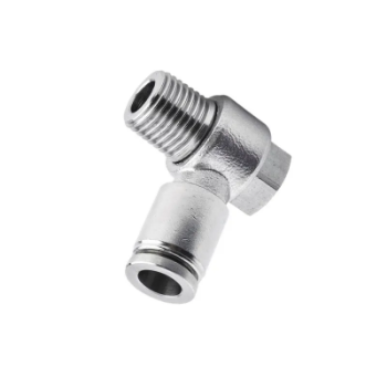Picture of ISCAT10-03 - Speed Controller Elbow without Handwheel - Flow Control Fitting - 10mm Tube To 3/8" Male Thread 