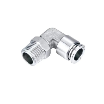 Picture of SSL08-02 - Elbow Male - Stainless Steel Fitting - 8mm Tube To 1/4" Male Thread - Stainless Steel