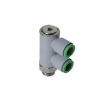 Picture of T330618 - Banjo Double - Swivel - Push-in Fittings - 6mm Tube To 1/8" Male Thread - Polymer