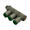 Picture of T340618 - Tripple Banjo Swivel - Tube To Male Thread - Technopolymer - 6Mm Tube To  1/8 