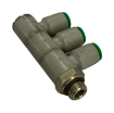 Picture of T340618 - Tripple Banjo Swivel - Tube To Male Thread - Technopolymer - 6Mm Tube To  1/8 
