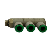 Picture of T340618 - Tripple Banjo Swivel - Tube To Male Thread - Technopolymer - 6Mm Tube To  1/8 
