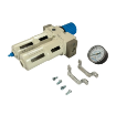 Picture of OU-1/2-MIDI - Filter Regulator + Lubricator + Gauge 1/2 Inch Manual Drain
