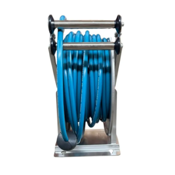 Picture of 8533.302-GF - Fixed Hosel Reel, Stainless Steel Aisi 304, S.530, For Hot Water, 200 Bar, With Hygienic Hose 25 M,