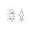 Picture of 2B3/16117TT5 - Diaphragm Pump Series 1/2" 120-Ppab In Polypropylene And Aluminum With Membranes In Ptfe+Hytrel®, Se